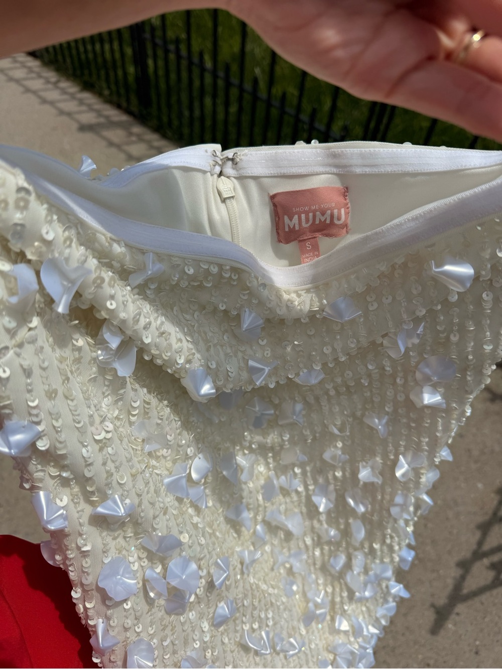 Show Me Your MuMu White Strapless Petal-Appliqué Tube Dress - Picture 5 of 7